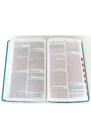 Image of Biblia RVR 1960 Ultrafina Aqua Símil Piel con Índice