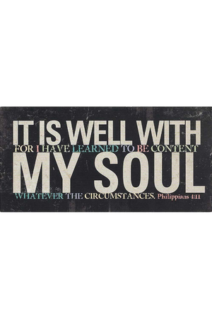 Placa de madera - en Ingles - It Is Well With My Soul