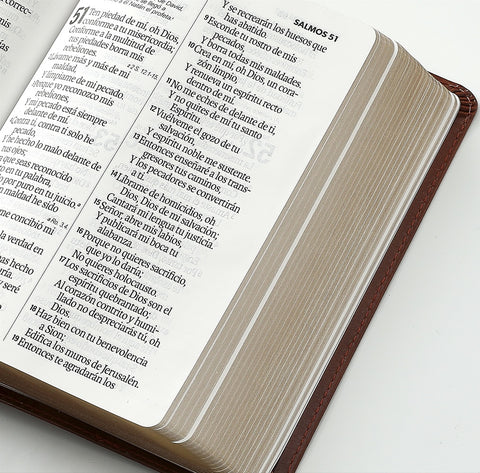 Image of Biblia RVR 1960 Letra Grande Tamaño Manual Neoclassic Café Claro Símil Piel