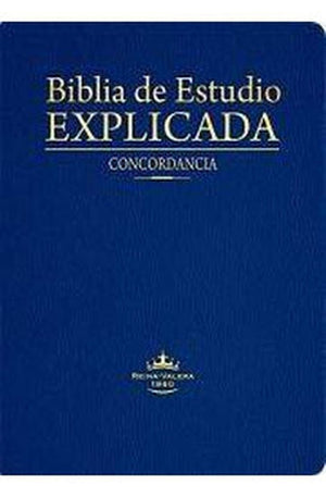 Biblia RVR 1960 de Estudio Explicada Piel Azul Índice Concordancia