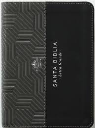 Biblia RVR 1960 Letra Grande Tamaño Manual Bicolor Negro Gris Símil Piel