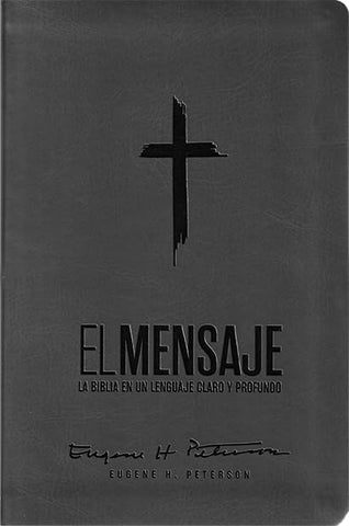 Image of Biblia El Mensaje Gris Tela Piel Imitación