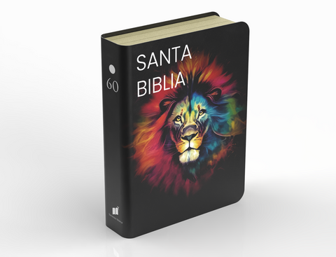 Image of Biblia RVR 1960 Compacta Letra Grande 11 puntos Símil Piel Negro León Colores
