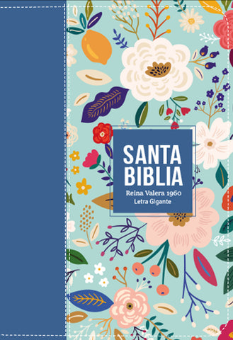 Image of Biblia RVR 1960 Letra Gigante 14 puntos Símil Piel Azul Cobalto con Cierre e Índice