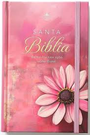 Biblia RVR 1960 Letra GrandeTamaño Manual Tapa Dura Flor rosa Tapa Dura