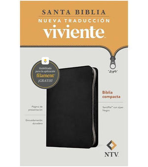 Biblia NTV Compacta Cierre con Filament Símil Piel Negro
