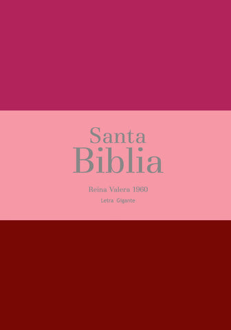 Image of Biblia RVR 1960 Letra Gigante 14 puntos Símil Piel Tricolor Fucsia Rosado Rojo Granate con Cierre e Índice