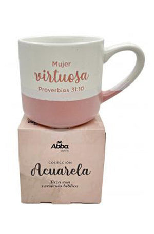 Taza 12 OZ Colección Acuarela: Mujer Virtuosa