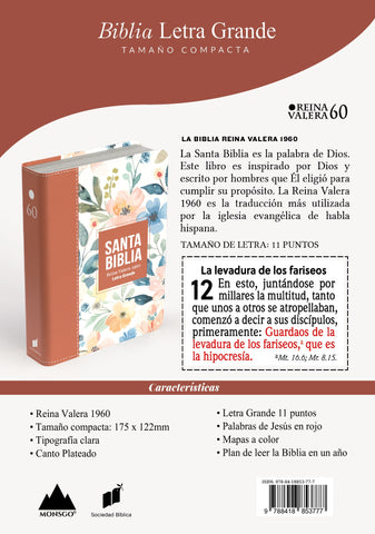 Image of Biblia RVR 1960 Compacta Letra Grande 11 puntos Símil Piel Marrón