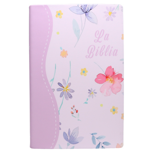 Biblia TLA Mediana Letra Grande 11 Puntos Vinil  Canto Morado Flourish