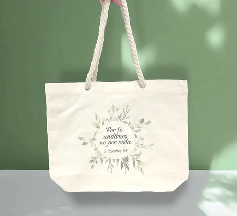 Image of Bolso Algodón con Asa de Cuerda por Fe Andamos