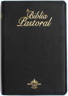 Image of Biblia RVR 1960 de Estudio Pastoral Mediana Letra Mediana Piel Genuina Negro