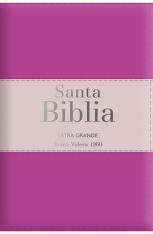 Biblia RVR 1960 Letra Grande Tamaño Manual Tricolor Fucsia Palo Rosa Fucsia con Cierre con Índice