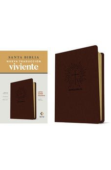 Image of Biblia NTV Letra Súper Gigante Café Oscuro Símil Piel