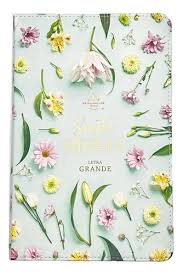 Biblia RVR 1960 Letra GrandeTamaño Manual Colección Supreme Turquesa con Flores Símil Piel