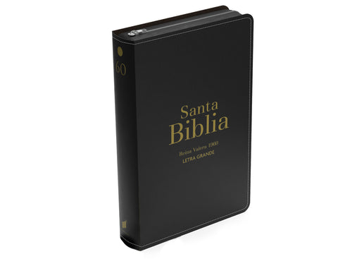 Image of Biblia RVR 1960 Letra Grande Tamaño Manual Símil Piel Negro con Cierre e Índice