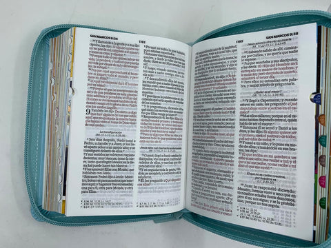 Image of Biblia RVR 1960 para Niños mi Gran Viaje Turquesa Símil Piel con Índice y Cierre