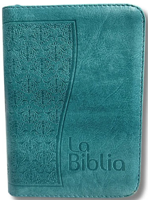Biblia TLA Chica Letra Chica Símil Piel Turquesa Cierre