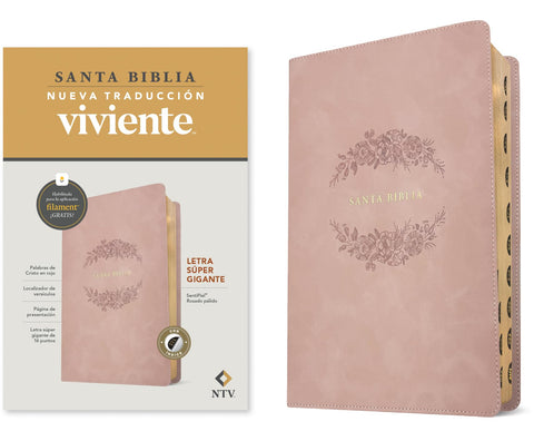 Image of Biblia NTV Letra Súper Gigante Filament Símil Piel Rosado Pálido Índice