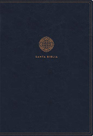 Biblia RVR 1960 Letra Súper Gigante Piel Azul con Índice y Cierre