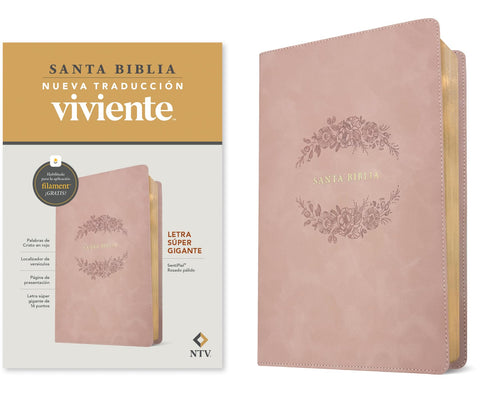 Image of Biblia NTV Letra Súper Gigante Filament Símil Piel Rosado Pálido