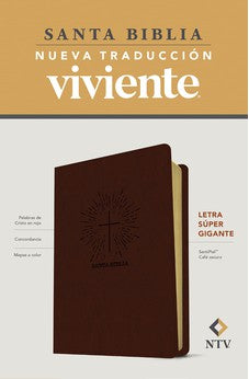 Image of Biblia NTV Letra Súper Gigante Café Oscuro Símil Piel