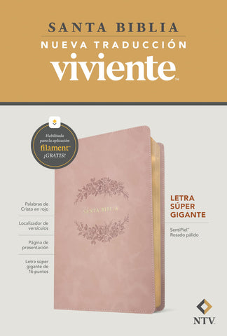 Image of Biblia NTV Letra Súper Gigante Filament Símil Piel Rosado Pálido