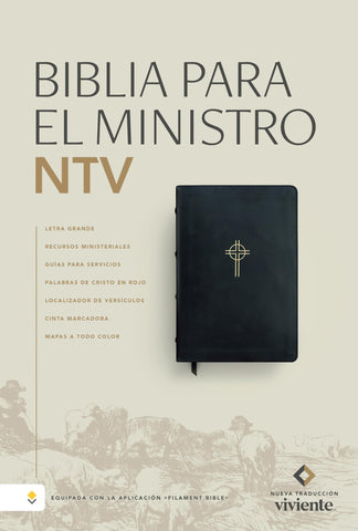 Image of Biblia NTV Ministro Letra Grande Filament Símil Piel Negro
