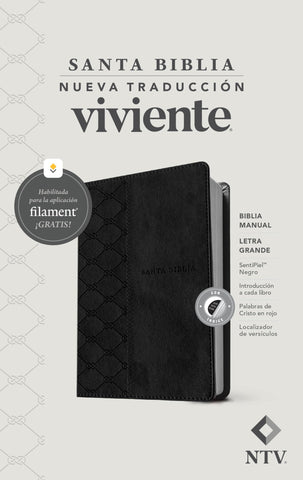 Image of Biblia NTV Letra Grande Tamaño Manual con Filament Símil Piel Negro Índice Letra Roja