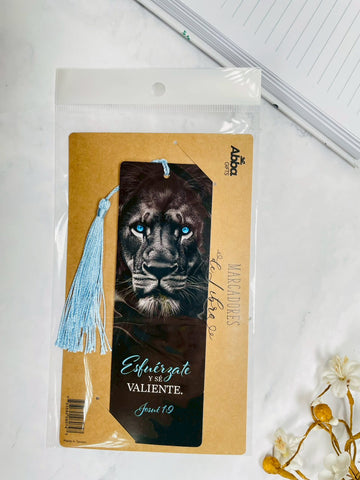 Image of Marcador de Libro con Tassel. Esfuérzate y sé Valiente