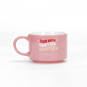 Pack Taza 12 OZ + Llavero de Caucho Colección Primor Dios está Contigo Siempre