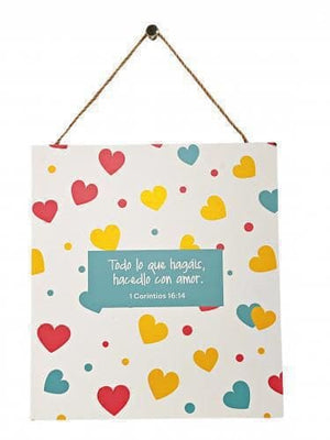 Cuadro Decorativo Mdf 30.5X27.5 Cm, con Cordel. Amor