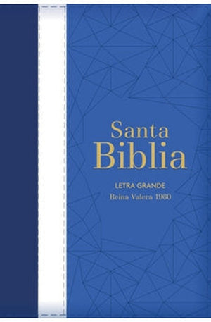 Biblia RVR 1960 Letra Grande Tamaño Manual Tricolor Azúl Crema Azúl Marino con Cierre con Índice