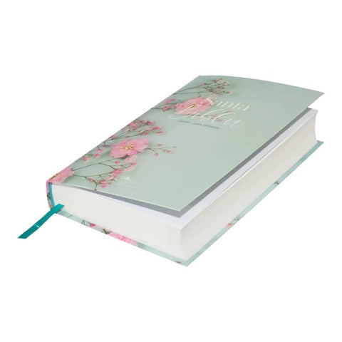 Image of Biblia RVR 1960 Letra Grande 12.5 puntos Tamaño Manual Tapa Flex Flores Turquesas