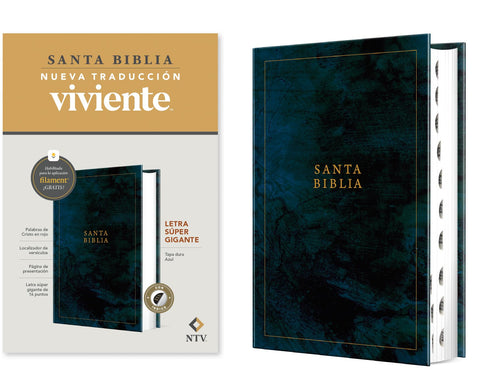 Image of Biblia NTV Letra Súper Gigante Filament Tapa Dura Azul Índice