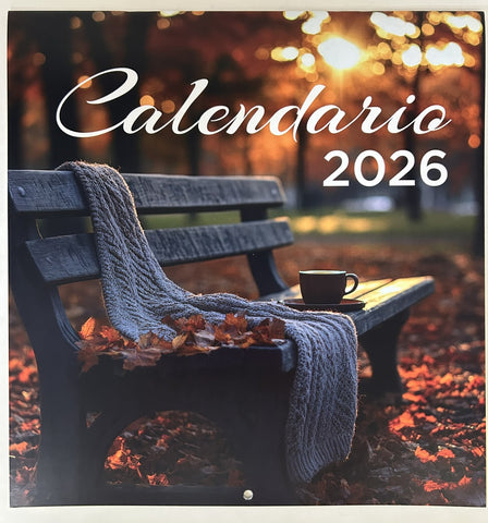 Image of Calendario Vintage 2026 Banco en Otoño