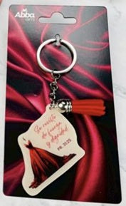 Image of Llavero Acrílico con Tassel. Se Reviste de Fuerza y Dignidad