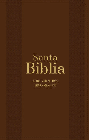 Biblia RVR 1960 Letra Grande Tamaño Manual Marrón con Cierre e Índice
