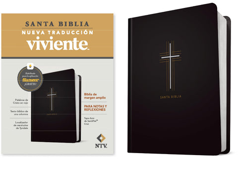 Image of Biblia NTV Margen Amplio con Filament Tapa Dura Símil Piel Cruz