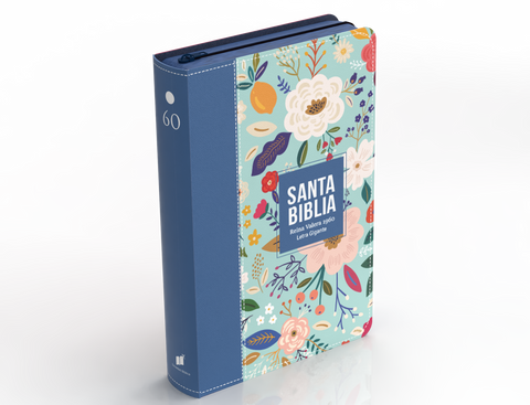 Image of Biblia RVR 1960 Letra Gigante 14 puntos Símil Piel Azul Cobalto con Cierre e Índice