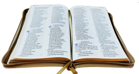 Image of Biblia TLA Mujer Ejemplar Mediana Letra Grande Símil Piel Beige Cierre PJR